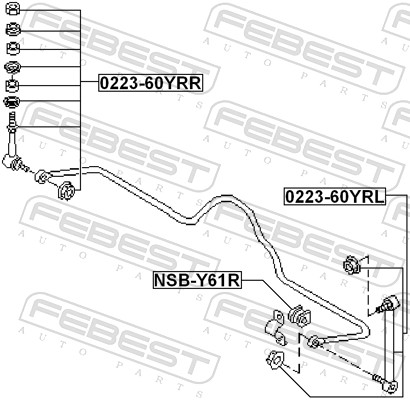 Bieleta antiruliu FEBEST 0223-60YRR