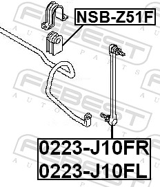 Bieleta antiruliu FEBEST 0223-J10FR