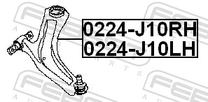 Brat suspensie roata FEBEST 0224-J10RH
