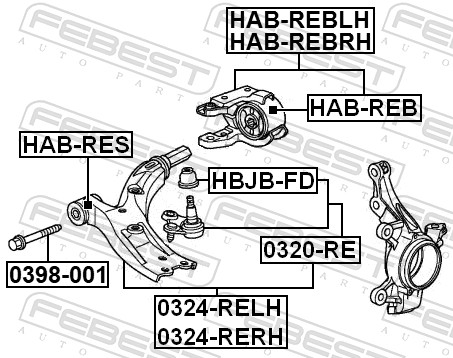 Pivot FEBEST 0320-RE