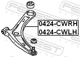 Brat suspensie roata FEBEST 0424-CWRH