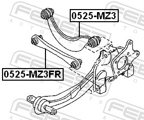 Brat suspensie roata FEBEST 0525-MZ3FR