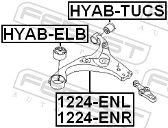 Brat suspensie roata FEBEST 1224-ENL