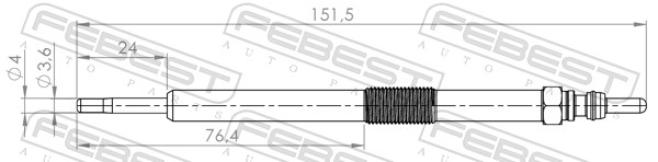 Bujie incandescenta FEBEST 14642-001