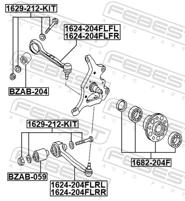 Brat suspensie roata FEBEST 1624-204FLRL