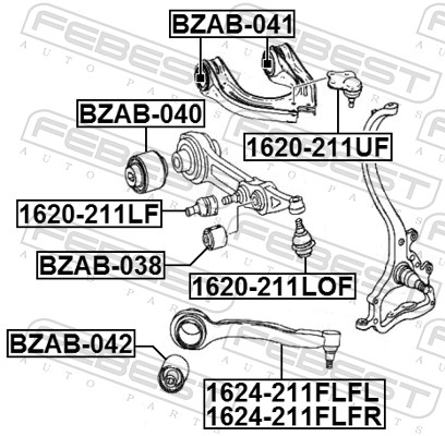 Brat suspensie roata FEBEST 1624-211FLFL