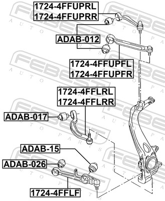 Brat suspensie roata FEBEST 1724-4FFUPRR