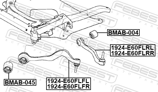 Brat suspensie roata FEBEST 1924-E60FLFL