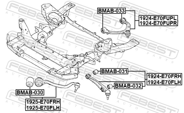 Brat suspensie roata FEBEST 1924-E70FUPR