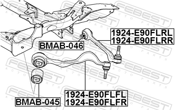 Brat suspensie roata FEBEST 1924-E90FLFL