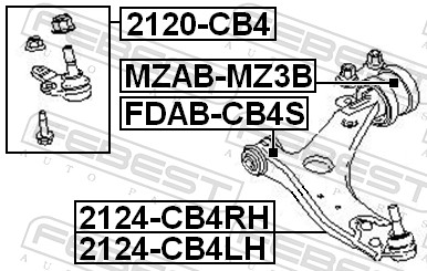 Brat suspensie roata FEBEST 2124-CB4RH
