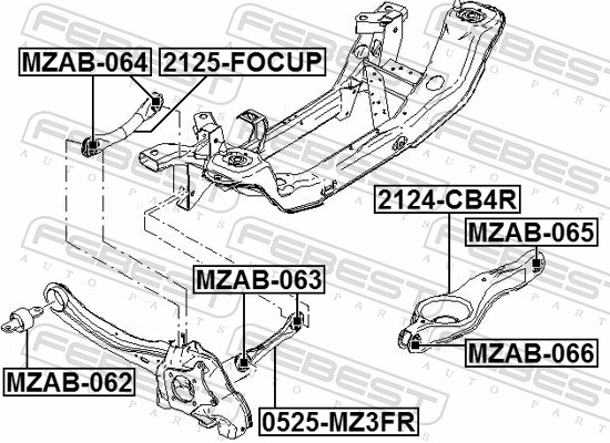Brat suspensie roata FEBEST 2125-FOCUP