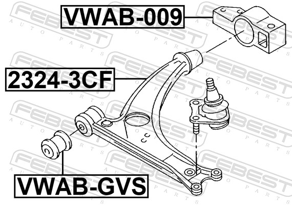 Brat suspensie roata FEBEST 2324-3CF