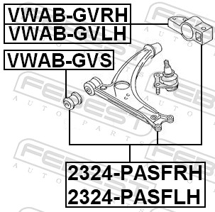 Brat suspensie roata FEBEST 2324-PASFLH