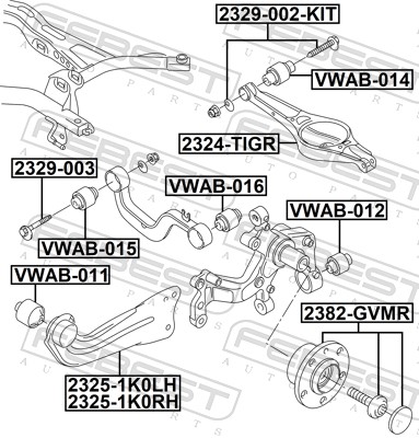 Brat suspensie roata FEBEST 2324-TIGR