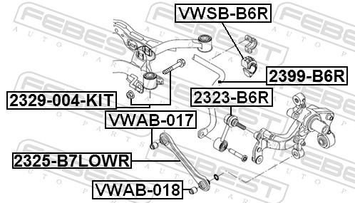 Brat suspensie roata FEBEST 2325-B7LOWR