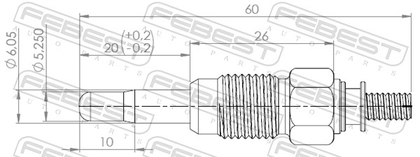 Bujie incandescenta FEBEST 23642-002