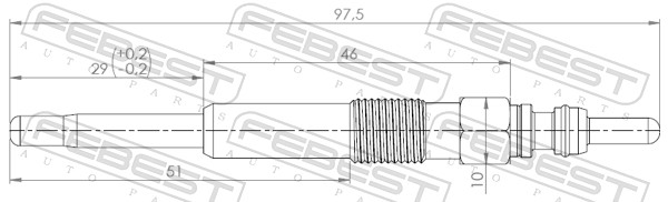 Bujie incandescenta FEBEST 23642-004
