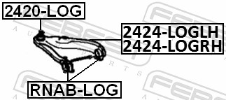 Brat suspensie roata FEBEST 2424-LOGRH
