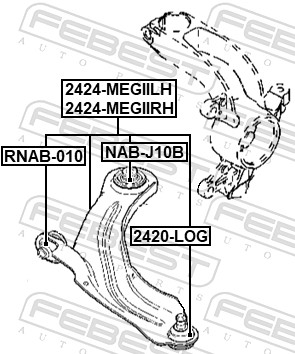 Brat suspensie roata FEBEST 2424-MEGIILH