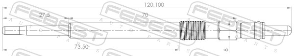 Bujie incandescenta FEBEST 28642-001