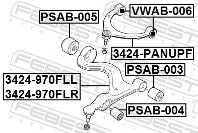 Brat suspensie roata FEBEST 3424-PANUPF