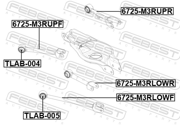 Brat suspensie roata FEBEST 6725-M3RUPF