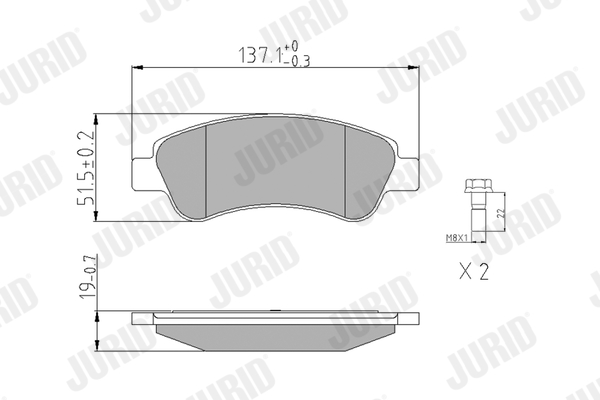 Placute frana JURID 573030J