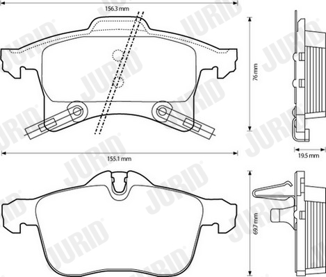 Placute frana JURID 573153J