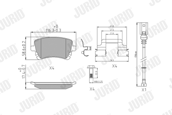 Placute frana JURID 573220J