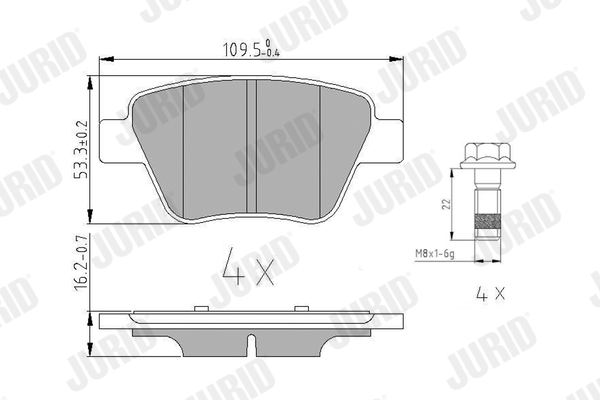 Placute frana JURID 573312J