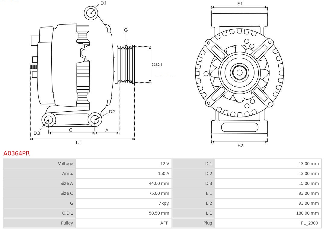 Alternator AS-PL A0364PR