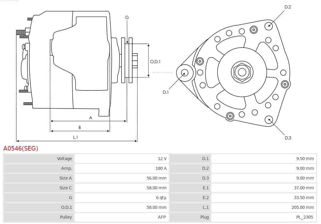 Alternator AS-PL A0546(SEG)