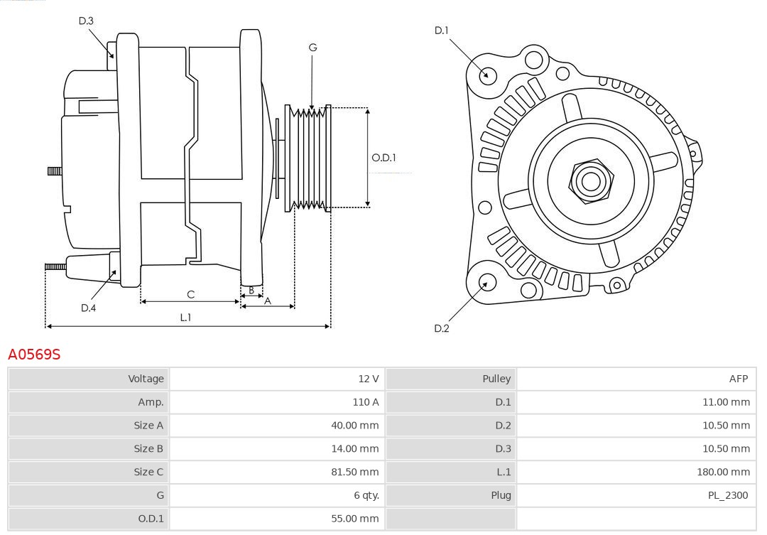 Alternator AS-PL A0569S
