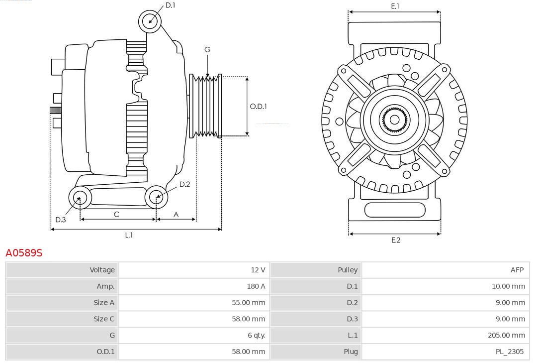 Alternator AS-PL A0589S