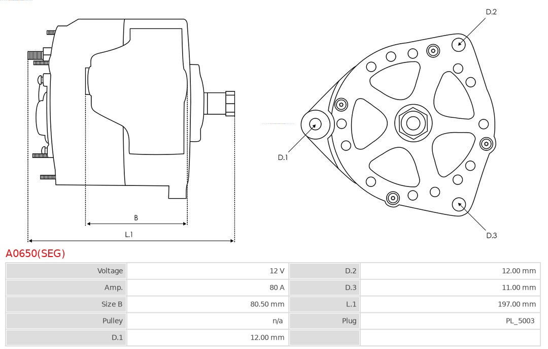 Alternator AS-PL A0650(SEG)