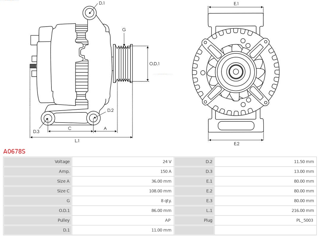 Alternator AS-PL A0678S