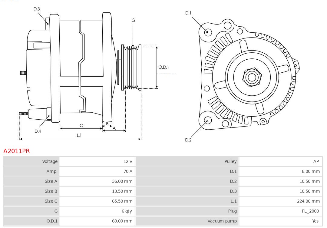 Alternator AS-PL A2011PR