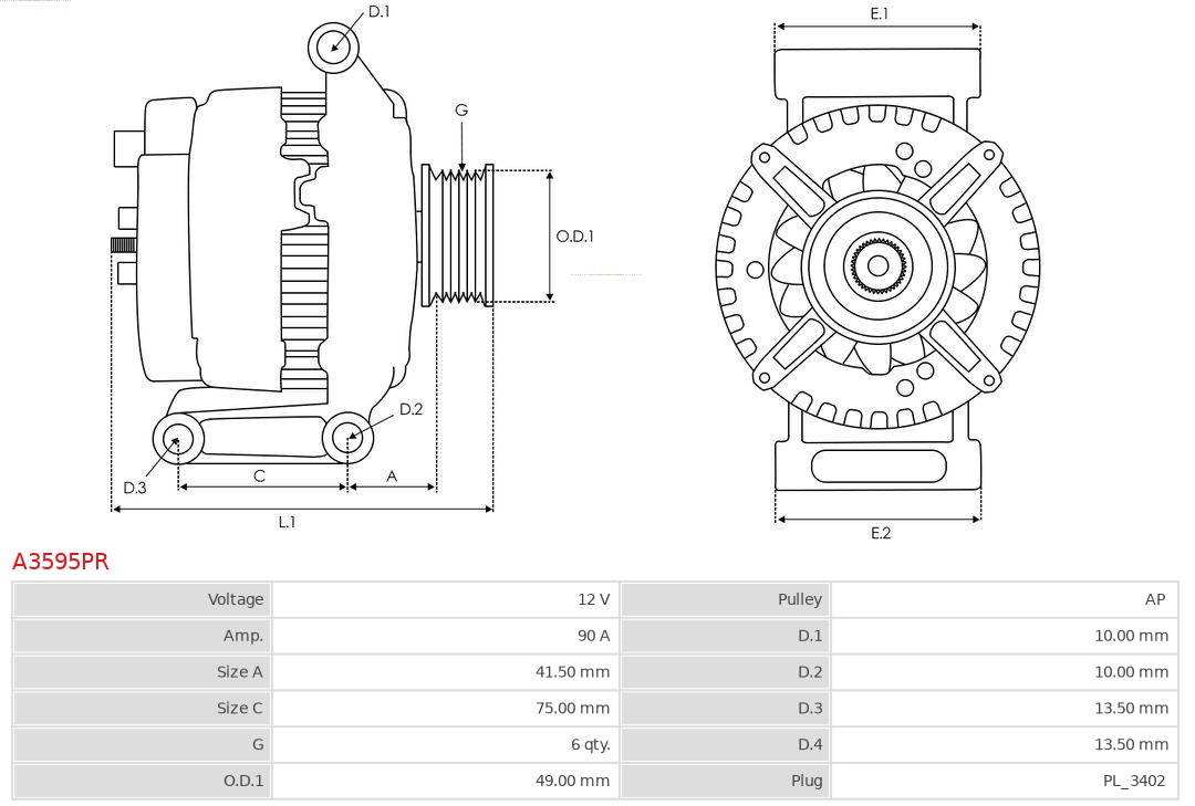Alternator AS-PL A3595PR