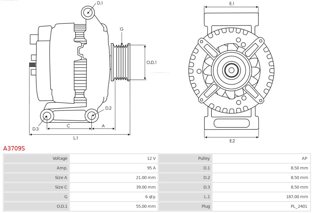 Alternator AS-PL A3709S