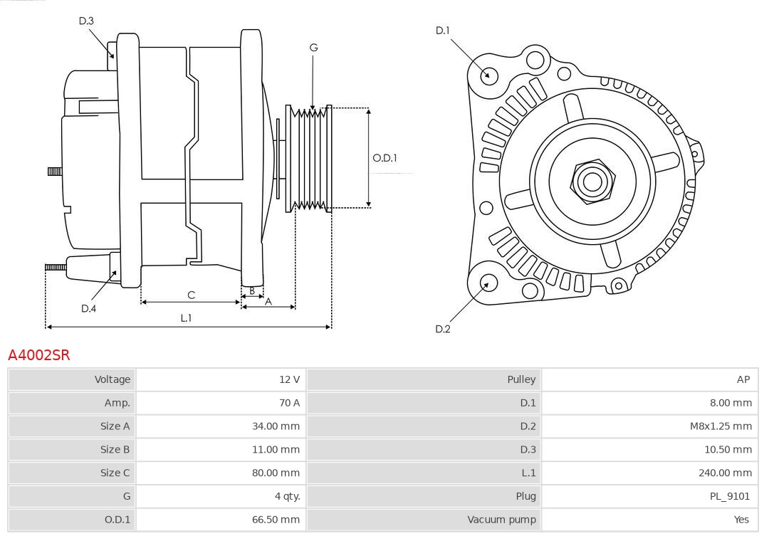 Alternator AS-PL A4002SR
