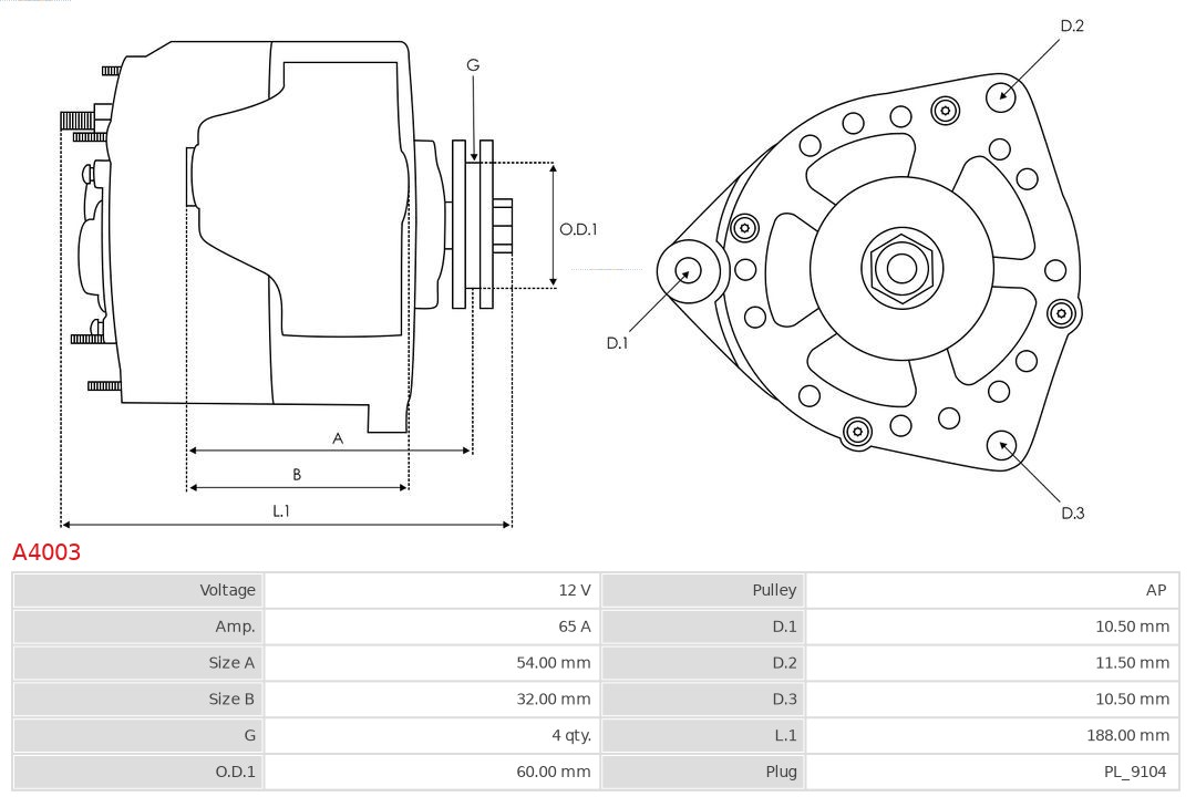 Alternator AS-PL A4003