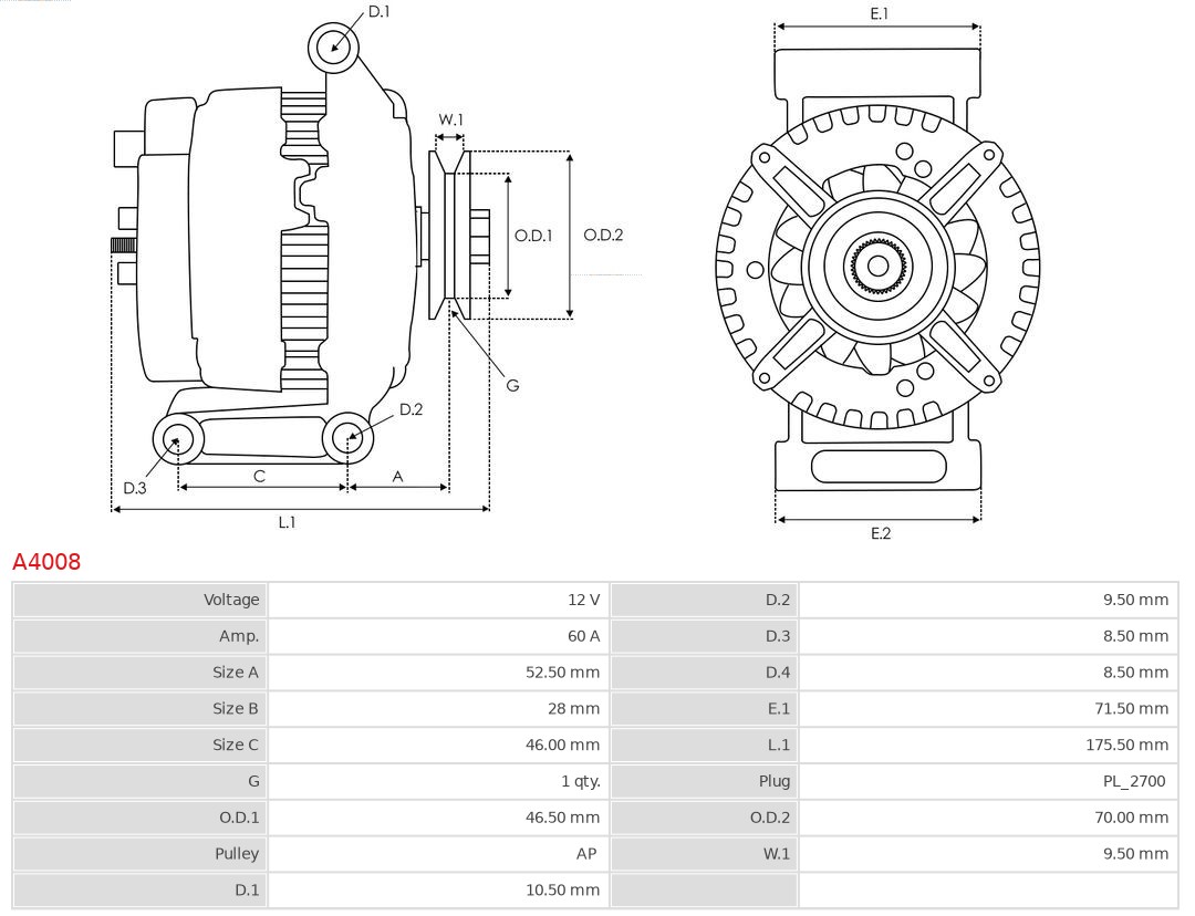 Alternator AS-PL A4008