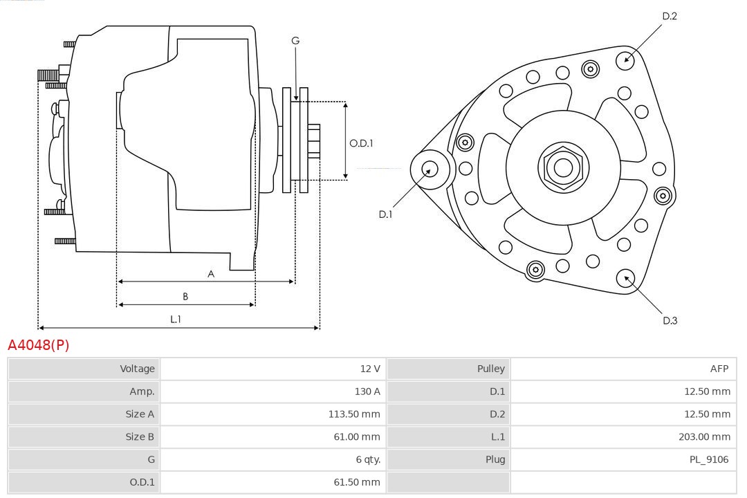 Alternator AS-PL A4048(P)