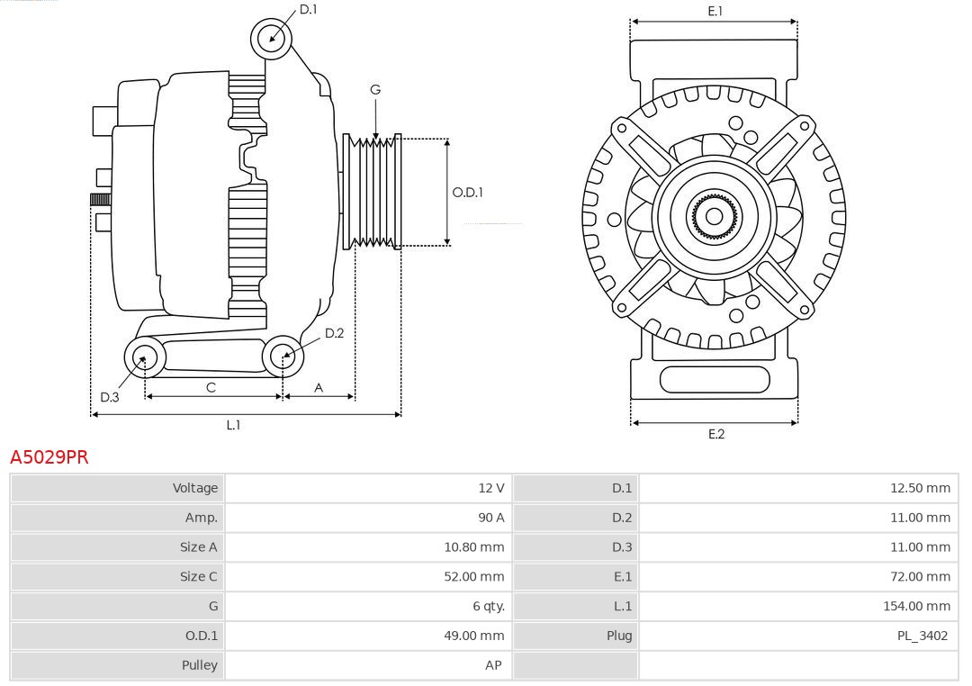 Alternator AS-PL A5029PR