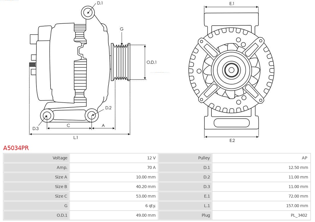 Alternator AS-PL A5034PR