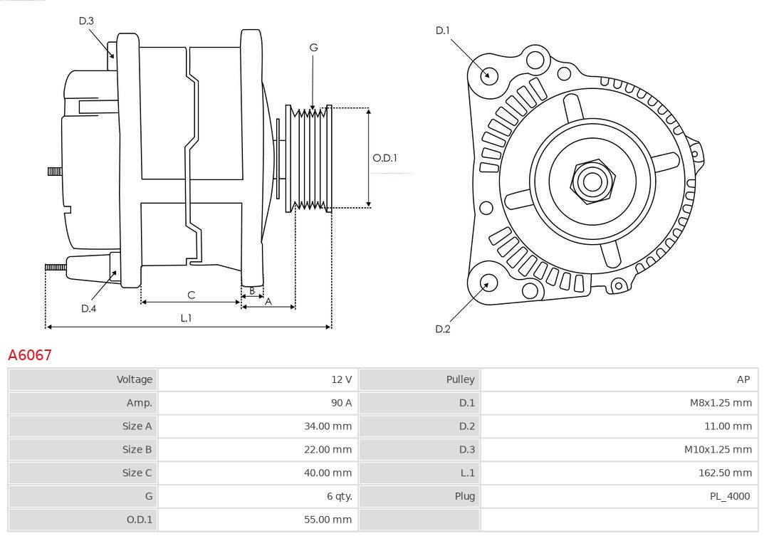 Alternator AS-PL A6067
