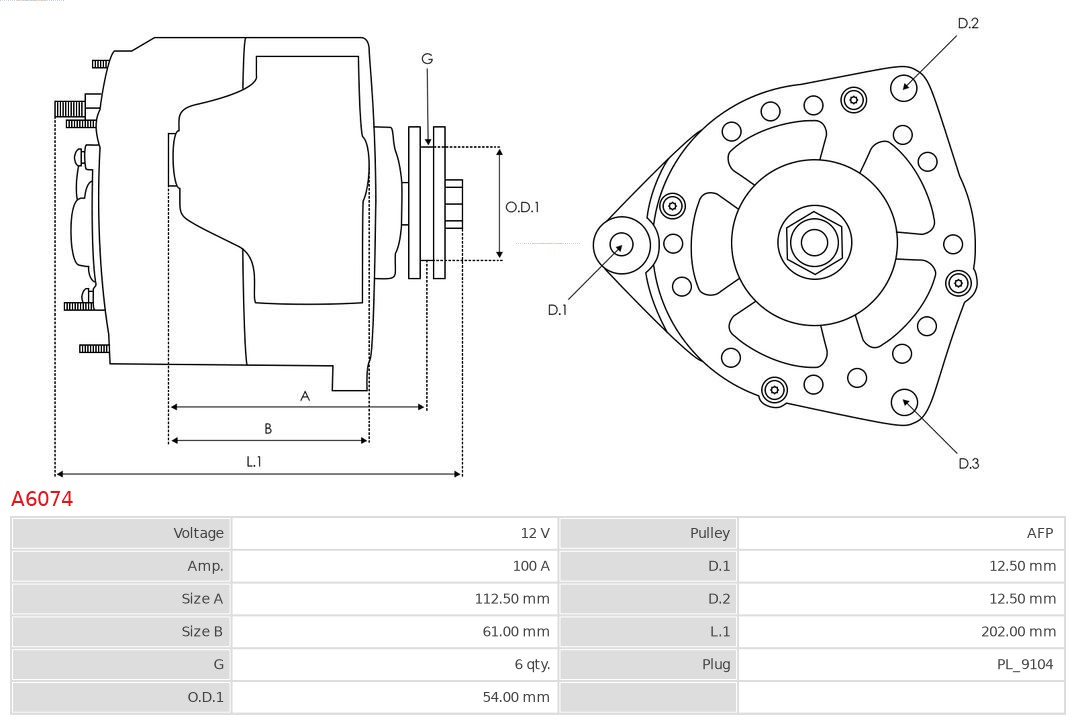 Alternator AS-PL A6074