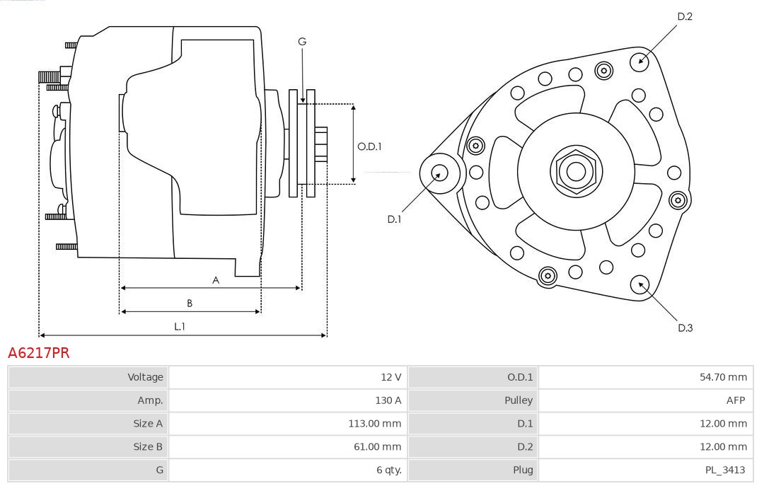 Alternator AS-PL A6217PR