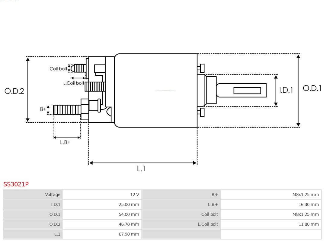 Solenoid electromotor AS-PL SS3021P